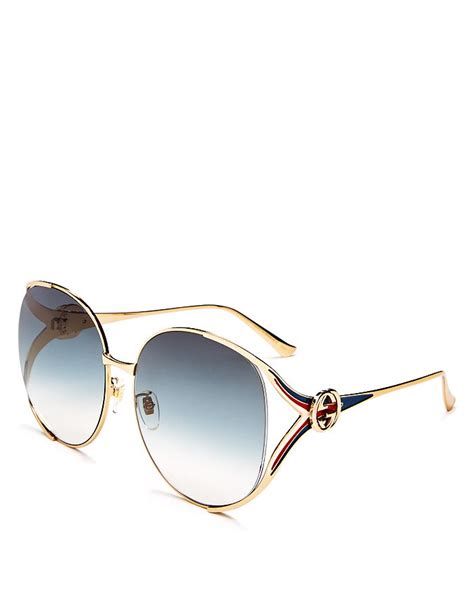 gucci eyewear oversized glasses|Gucci 63mm Gradient Oversize Open Temple Round Sunglasses .